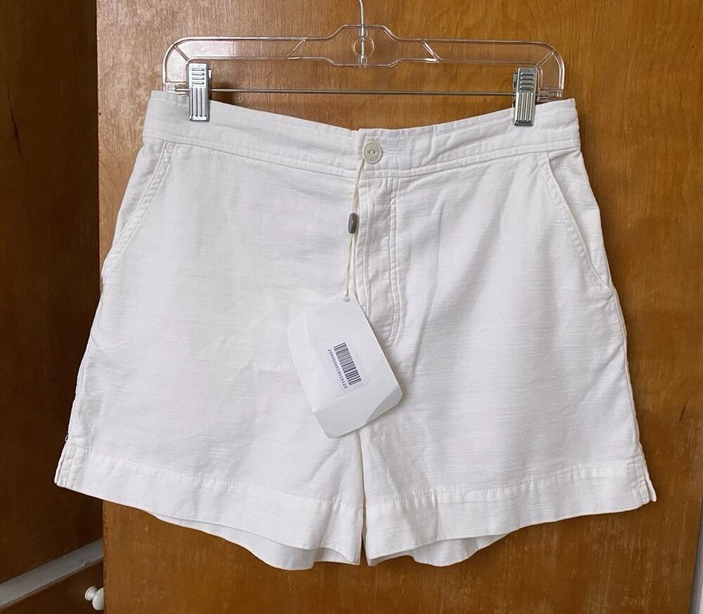 NWT Alex Mill Alessandra Pull On Shorts Salt Ivory White Coastal Cotton Size L